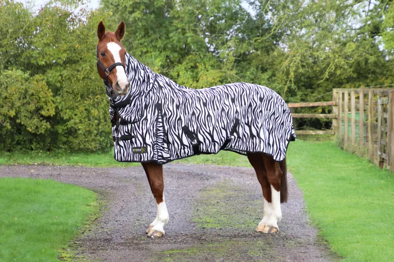 StormX Original Zebra Print Fly Rug - Black/White
